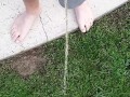 Fast morning pissing outside trying not to get caught