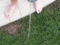 Fast morning pissing outside trying not to get caught