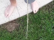 Fast morning pissing outside trying not to get caught