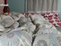 Humping Step Sister Bed and Puffy Comforter. Cumming on Shiny Down Jacket. Short Version.