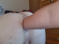 BI GUY DOUBLE FISTED AND FUCKED WITH 15 INCH DILDO BY MILF