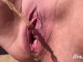 Close-up pissing pussy plus bonus slowmo