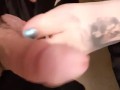 Rubbing my cock with her foot. Trying to fuck her toes