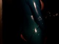 latex rubber shower, sexy MILF teasing with fetish tight shiny clothes