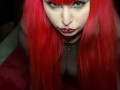 Goth girl teases you and fucks herself