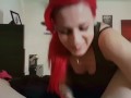 German Red Head sucking Huge Dick