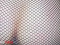 Best PUSSY TEASING COCK and CUM ON PUSSY ever !! Hot JAPANESE in FISHNET