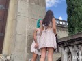 Brendi_sg and his friend, warm up in public and play with their vibrator