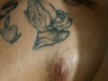 Tatoo Milf with big boobs gives an amazing blowjob until cumshot