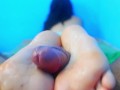 footjob with oil and milk on my soles