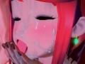 Pyra gives blindfold Mythra a hand in rimming guys and a petite brown semen demon