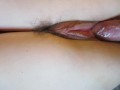 CLOSE UP PUSSY HOLE PENETRATION - HAIRY ARMPITS and BUSH -pussy juice from rubbing clit -CUM ON BUSH