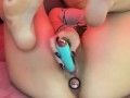 Having a strong orgasm with a butt plug and a vibrator in pussy