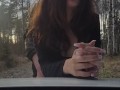 Cuckold wife getting fucked by stranger infront of her husband jerking off in car