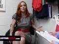 Redhead HighSchool Teacher Milf Caught Shoplifting And Disciplined In The Back Room From The Officer