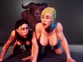 Two Girls One Monster Cock 3D