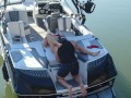 MILF getting her pussy licked on a boat in the middle of the lake