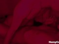 Real Couple having Passionate and Romantic Sex under Red Led Lights