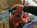 sex under the bridge with a cute schoolgirl in glasses she loves to get cum on her face