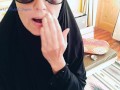 Arabic Girl Smoking With Cock And Sperm On Her Beautiful Hijab Face