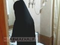 How Muslim girl pissing? Caught piss in toilet.