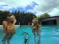 Katya Nakolkina with another girl in the pool