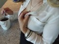 Sexy mature office boss wants your cream for her coffee