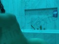 WATCH TINY TEXIE GET SOAKING WET IN THE SHOWER