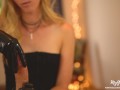 4K POV - Sweet Tantra Edging Handjob with Latex Gloves -Hot petite blonde is showing her magic hands