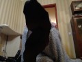 Smell feet in nylon stockings after a long day (custom video)