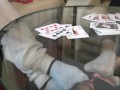 Sock smelling slave while playing cards!