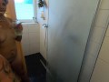 Another bathroom session with cum and piss cocktail