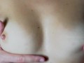 He massaged my small tits, close up video