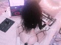 Sitting On My Big Dildo While Playing Synth : Dollie Bear