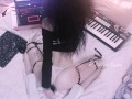 Sitting On My Big Dildo While Playing Synth : Dollie Bear