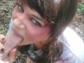 THE SUCKENING - Zombie Girl Sucks A Cock POV - Risky Public Outdoor Blowjob Ends w Oral Creampie