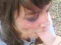 THE SUCKENING - Zombie Girl Sucks A Cock POV - Risky Public Outdoor Blowjob Ends w Oral Creampie