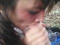 THE SUCKENING - Zombie Girl Sucks A Cock POV - Risky Public Outdoor Blowjob Ends w Oral Creampie