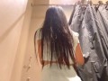 Shopping mall's fitting room horny masturbate