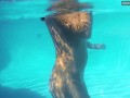 Jacqueline Hope enjoys being naked in the pool