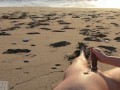 PUBLIC BEACH HANDJOB: Beauty in Bikini makes him get a huge cumshot at the beach