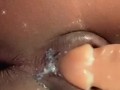 Slowed down pussy penetration with dildo