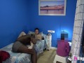 Caught by roommate sucking a black dick at her bedroom!!