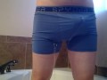 Pissing through cum filled boxers