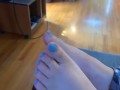 Pretty Blue Toes + Cumshot