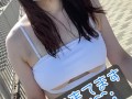 【Ｉカップ変態女子大生とうふ】羞恥露出巨乳が路上を下乳丸出しビキニで羞恥お散歩💕