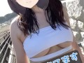 【Ｉカップ変態女子大生とうふ】羞恥露出巨乳が路上を下乳丸出しビキニで羞恥お散歩💕