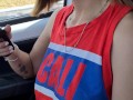 Argentina sucks cock in car ride - Sara Latina