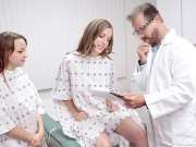 PervDoctor - Teeny Babe And Her Busty Friend Went On Annual Exam But End Up Sharing The Doctors Cum