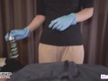 Naughty Home Nurse Wear a Latex Glove and Give me a Handjob and Cum in Her Glove